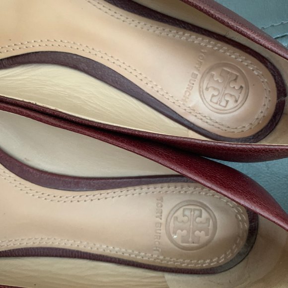 Tory Burch Burgundy Red Flats 7.5 7.5M - Picture 6 of 7